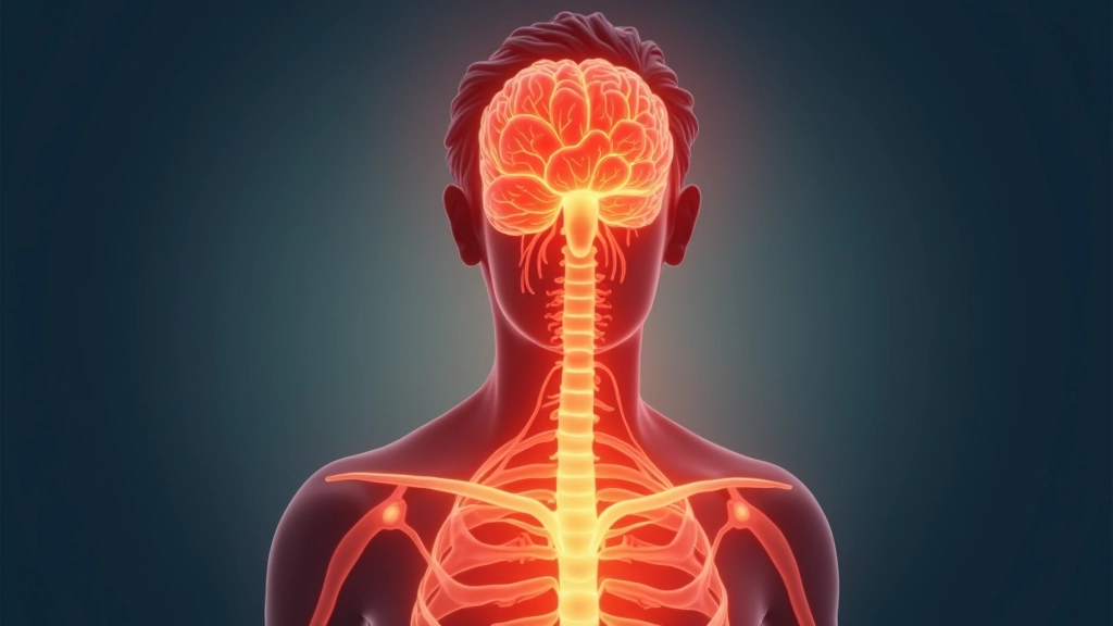 Illustration scientifique montrant l'impact de la respiration contrôlée sur le système nerveux et les niveaux de cortisol