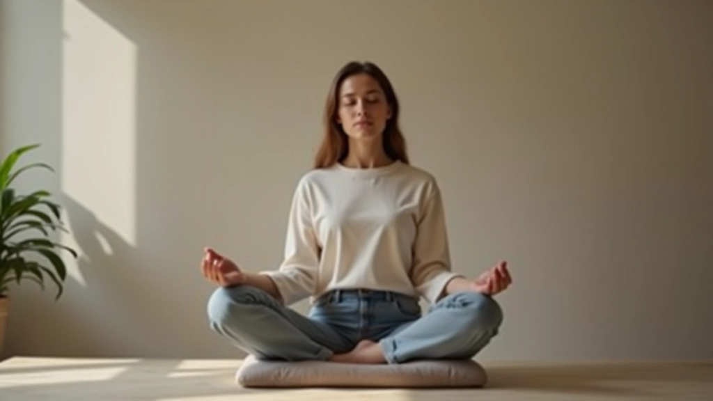 Personne pratiquant la respiration abdominale dans une posture de détente, assis confortablement